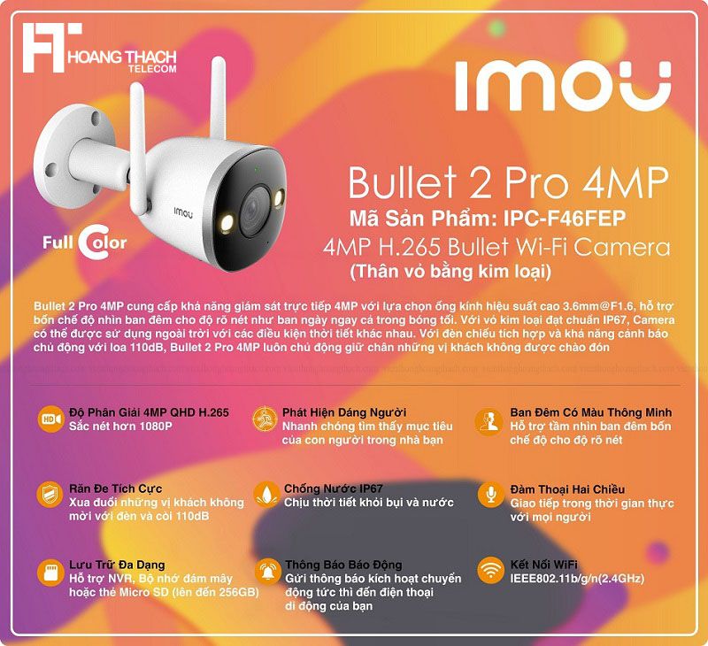 Camera WIFI IPC-F26FP giá rẻ của IMOU